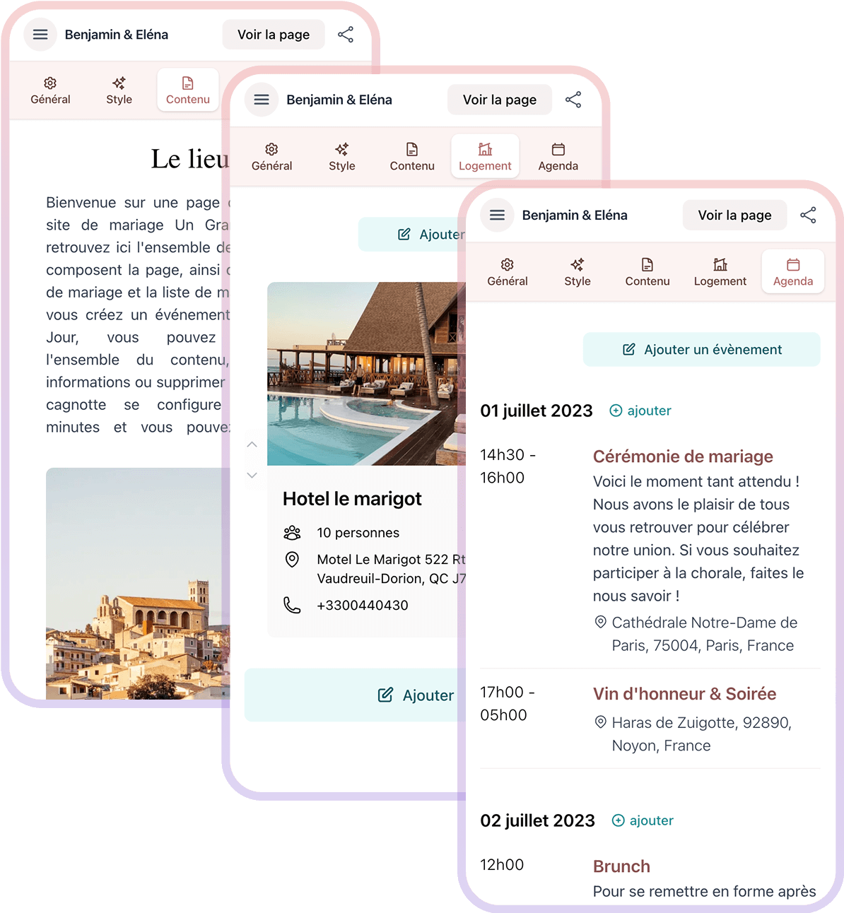 Wedding website creation